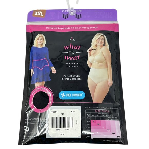 Maidenform Flexees Cool Comfort Briefs 3XL Black Firm Shapewear 2 Packs - Picture 3 of 6